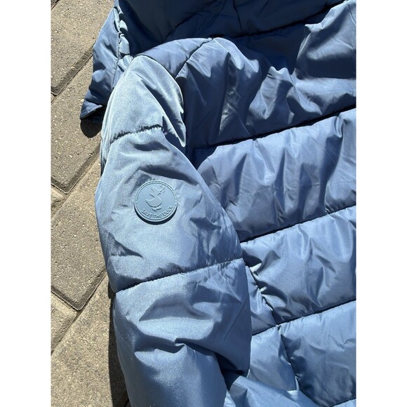 Save The Duck Mega15 Taylor Long Quilted Puffer Jacket Coat Blue NWT $298 XS - Picture 9 of 14
